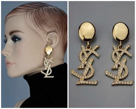 ysl earrings replica uk|YSL rhinestone earrings.